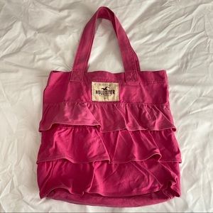 Hot Pink Ruffle Tote Bag